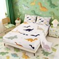 thumbnail image 2 of Manfei Lovely Dinosaur Animals King Sheets,Kawaii Wildlife Bedding,Cream,4-Piece,1 Flat Sheet,1 Fitted Sheet and 2 Pillowcases, 2 of 6