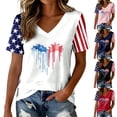 thumbnail image 5 of Women's 250 Anniversary USA Shirt 250th Anniversary USA Shirt V Neck American Flag Patriotic 4th of July Shirts, 5 of 5