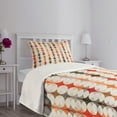 thumbnail image 5 of Ambesonne Geometric Quilted Bedspread Set 2 Pcs, Vintage Oval Pattern, Twin Size, Orange Peach Red, 5 of 6