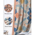 thumbnail image 3 of Colorful Geometric Kitchen Curtains Vintage Country Abstract Plaid Cafe Short Curtains for Bathroom Blackout Window Curtain Grommet Small Window Treatment Drapes for Bedroom Living Room 27.5"x39"x2, 3 of 9