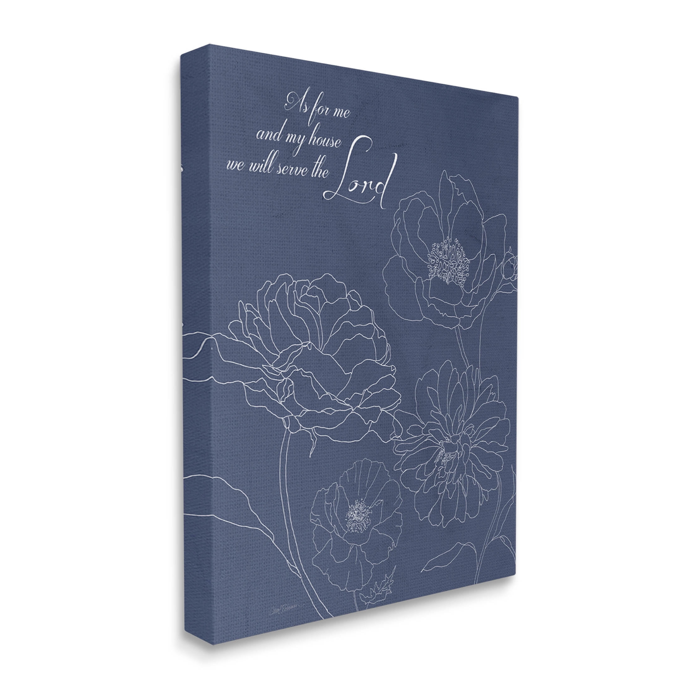 Stupell Industries Religious Floral Outline Phrase Graphic Art Gallery Wrapped Canvas Print Wall Art, Design by Carol Robinson