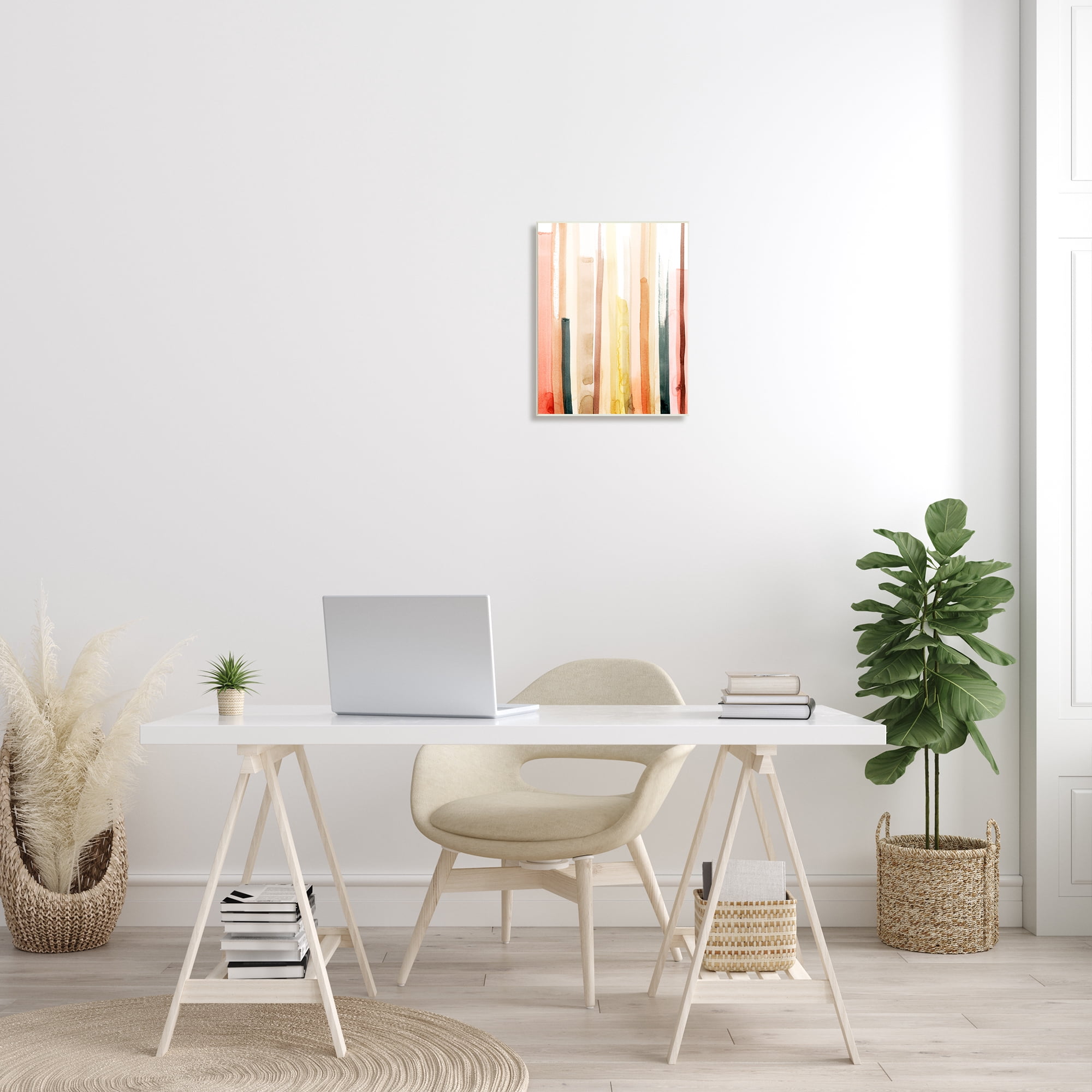 Stupell Indtries Abstract Watercolor Stripe Pattern Warm Red Brown Tones,13 x 19,Design by Grace Popp