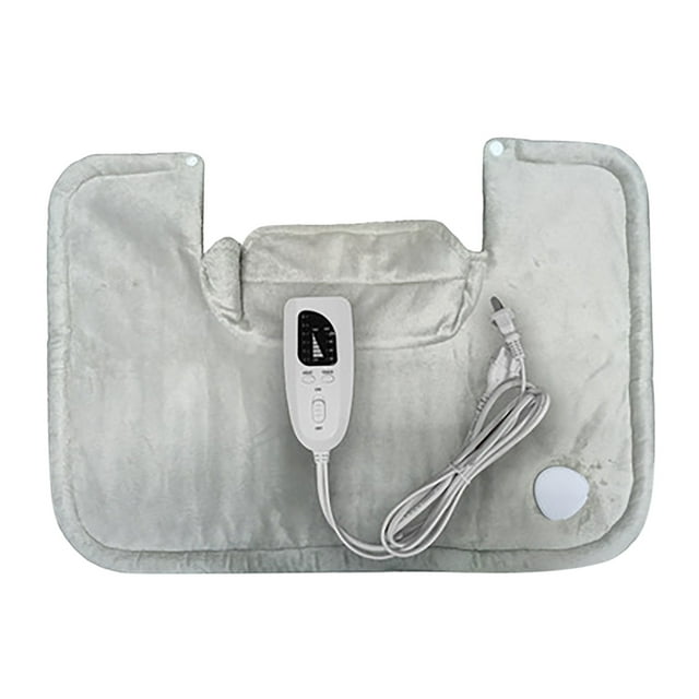 22.8x16.5in Electric Heating Pad | 6-Temperature & 4-Timer Settings, Machine Washable for Neck/Back Pain Relief (White/Gray)