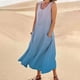 thumbnail image 2 of Vestido largo informal de verano con cuello redondo y estampado degradado para mujer, 2 of 5