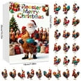 thumbnail image 2 of Rooster Advent Calendar Ornament Set Featuring Santa Hat And Festive Scarf For Holiday Countdown Decorations, 2 of 6