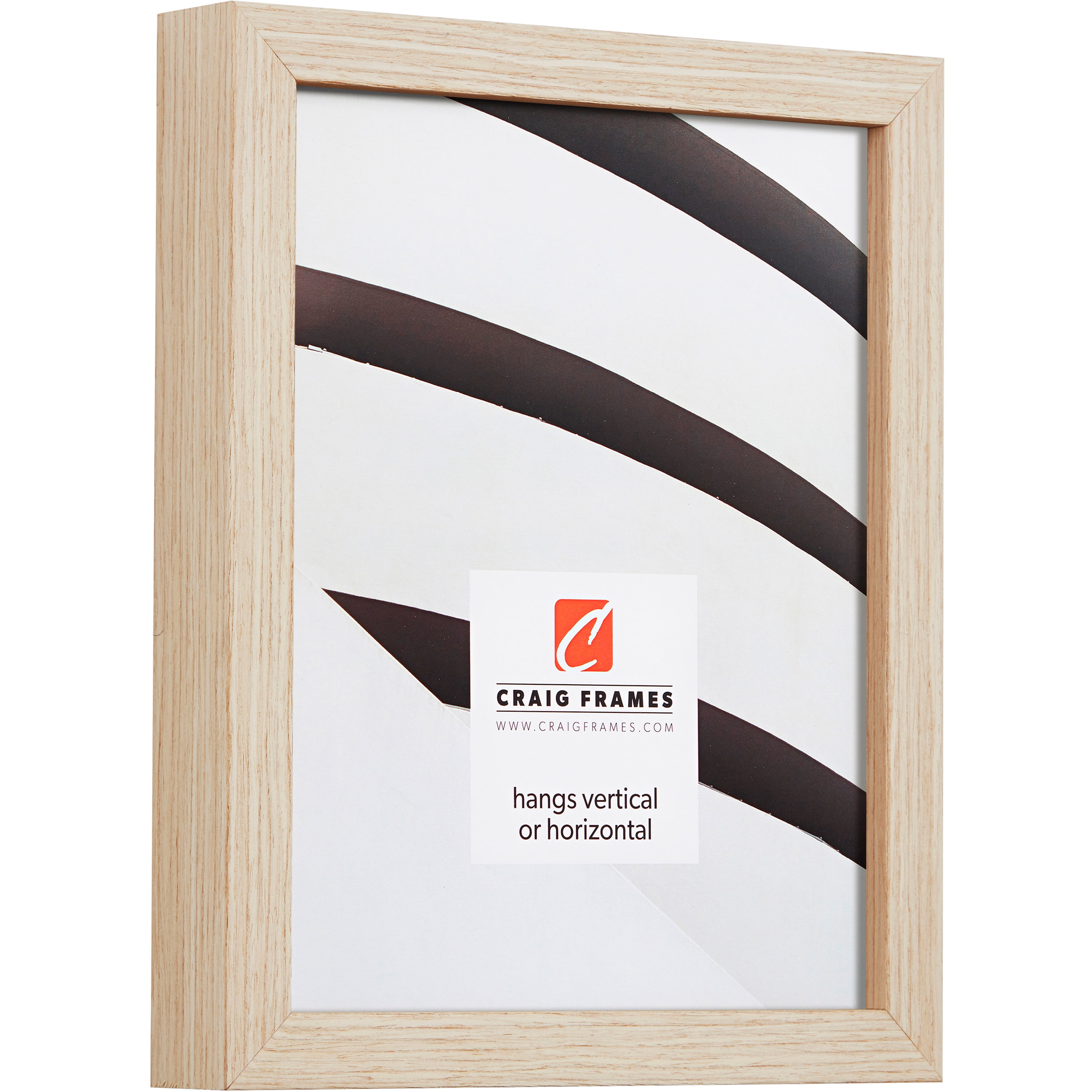 Craig Frames Farmhouse Essentials Tall, 18x24 inch Picture Frame Matted for a 12x18 Photo, Natural Nordic Oak