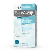ScarAway Clear Silicone Scar Sheets, Prevents and Treats Scars, 2 Month Supply, 6 Sheets