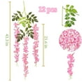thumbnail image 2 of Artificial Wisteria Flower Vines Garland,12 Pcs Flower Strings for Home Decor and Wedding Party Decorations,Fake Hanging Flowers for Wall Decoration,Topboutique Silk Wisteria Flowers,Pink, 2 of 8