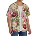 thumbnail image 2 of Sikiie Tulips Flowers Men's Wrinkle Free Untucked Cuban Shirt Business Casual Button Down Shirts Short Sleeve Shirt4X-Large, 2 of 5