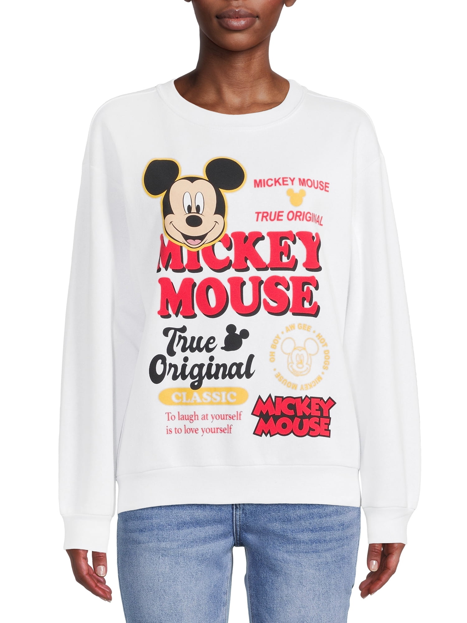 Licensed Graphics Mickey Mouse Junior's Graphic Print Sweatshirt