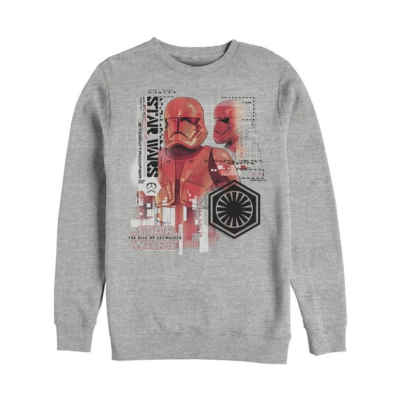 Men's Star Wars: The Rise of Skywalker Sith Trooper Schematic Villain Sweatshirt Athletic Heather 3X Large