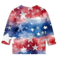thumbnail image 5 of Taqqpue Girls 4th of July Shirt American Flag T-Shirts for Kids Toddler Summer 3/4 Sleeve Crewneck Tops Patriotic Tee Tops Boys Kids Independence Day Outfit 1-13 Years, 5 of 5