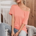 thumbnail image 2 of Xihbxyly Plus Size Blouses for Women, Womens Oversized Cold Shoulder Blouse Short Sleeve V Neck Tops Casual Summer Shirt Tops Soft Loose Tops, 2 of 7
