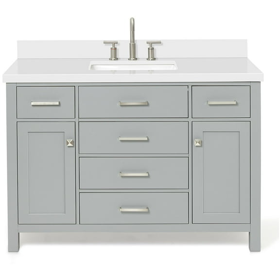 Ariel H049swqrvo Bristol 49" Free Standing Single Rectangular Basin Vanity Set - Grey