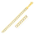 thumbnail image 1 of 4.7 mm 14k Two Tone Gold Pave Curb Chain Size 24 inches, 1 of 2