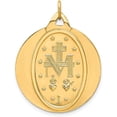 thumbnail image 3 of 14k Yellow Gold Solid Polished/Satin Extra Large Round Miraculous Medal - 31mm, 3 of 6
