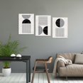 thumbnail image 4 of Black and White Wall Art Canvas Set Mid Century Boho Pictures Modern Geometric Lines Half Circles Wall Decor Minimalist Bohemian Abstract Painting for Living Room Bedroom Office 12"x16"x3Pc, 4 of 6