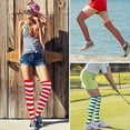 thumbnail image 4 of EONQY 3 Pack Gloves Socks Set Halloween Funny Stockings Stripe Knee Thigh High Socks Arm Warmer Fingerless Gloves, 4 of 7