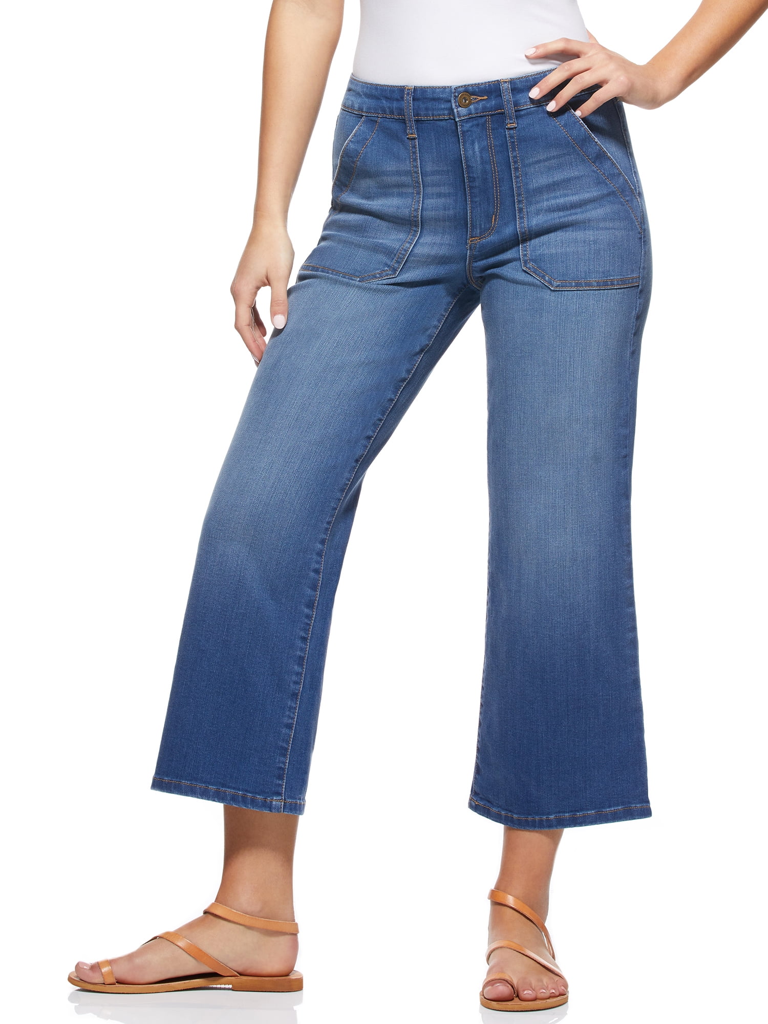 Sofia Jeans by Sofia Vergara Luisa Utility Cropped Wide Leg High-Rise ...