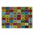 thumbnail image 1 of Prehistoric Cutting Board, Elements Collage in Colorful Squares Aboriginal Symbolic, Decorative Tempered Glass Cutting and Serving Board, Small Size, Multicolor, by Ambesonne, 1 of 1