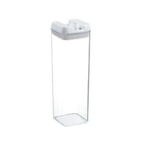 JeashCHAT Kitchen Canister Square Food Storage Container Clear Plastic Cereal Container with Easy Lock Lids Airtight Jar for Kitchen Pantry, Organization and Storage, BPA Free