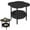 Black/16.73"×18.9"/1 Pc, variant on 2 Tier Flower Shaped Side Table,Modern European Style Plastic End Table,Small Side Tables Bedroom,Bedside Table for Bedroom,Living Room,Balcony,Small Spaces,Easy Assembly