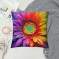 thumbnail image 2 of Fenyluxe Flowers Rainbow Colorful Fashion Style Dirt-Resistant Throw Pillow Covers for Couch Sofa Bed Living Room Bedroom Pillow Case - Year-Round Use - 1PC 20x20in, 2 of 5