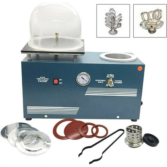 Miumaeov Vacuum Investing Casting Machine, 2L Jewelry Lost Wax Cast Combination Vacuum Investing Casting Machine 3 CFM Jewelry Machine Equipment for Jewelry Processing