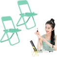 thumbnail image 2 of Creative Mini Folding Chair Phone Holder Candy Color Foldable Phone Holder, Multi-Angle Chair Shape Desk Phone Holder, Compatible with All Phones (4 Pack), 2 of 5