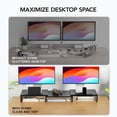 thumbnail image 2 of Soporte para dos monitores HUANUO para 2 monitores con almacenamiento, 2 of 7