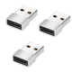 thumbnail image 1 of Adaptador USB A a USB C Plata, Adaptador USB C Hembra a USB Macho 3 Piezas, 1 of 2