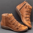 thumbnail image 4 of Zapatos casuales con tiras cruzadas de color sólido y boca baja de otoño, zapatos de mujer de cabeza redonda, 4 of 5