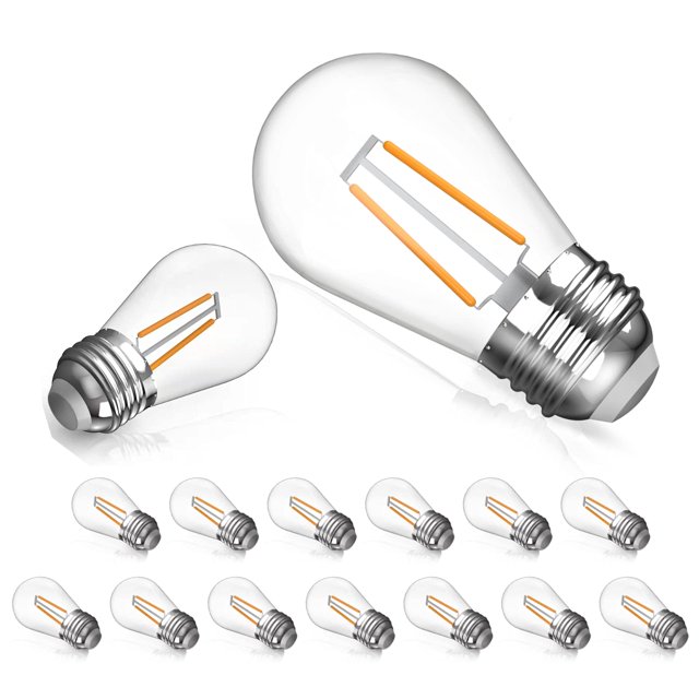 Bombillas de repuesto WinSaled S14, 2 W, luz LED para exteriores, paquete de 15