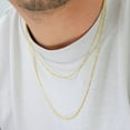thumbnail image 6 of Nuragold 14k Real Yellow Gold Figaro Link 2.5mm Diamond Cut Two Tone Pave Chain Necklace (16"-26") Italian Jewelry for Men & Women, 6 of 9