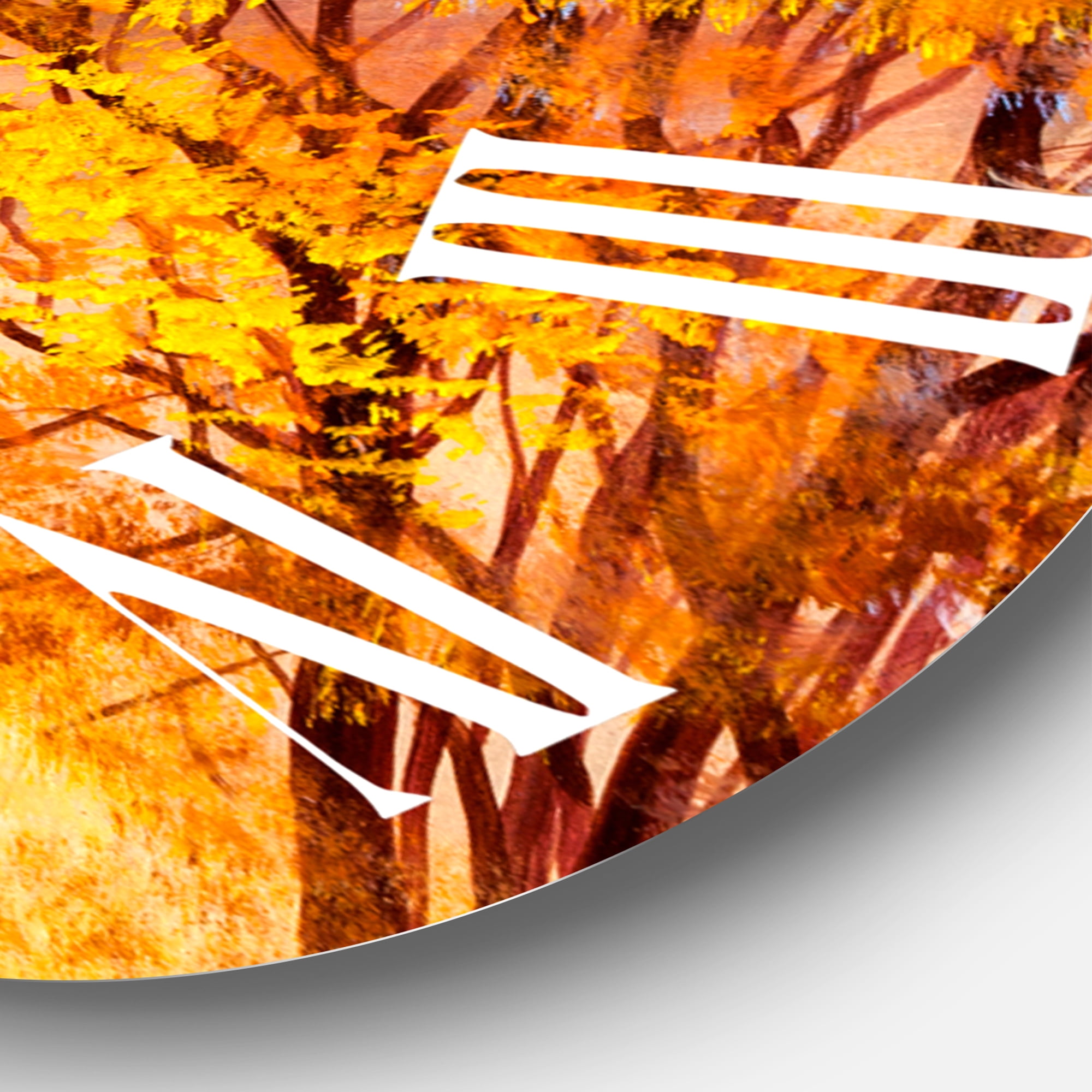 Designart 'Alley Through The Park In Autumn Sunset' Traditional Wall Clock
