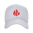 thumbnail image 2 of TEQUAN Peaked Cap Fire Burning Symbols Adult Unisex Adjustable Curved Brim Baseball Cap Hat, White, 2 of 8