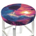 thumbnail image 3 of Balery Hawaiian Island Beach Shark Fundas de asiento para taburete de bar redondo de tela de terciopelo ajustables que protegen de arañazos y manchas para sillas de 14 a 17 pulgadas.-14 inch, 3 of 7