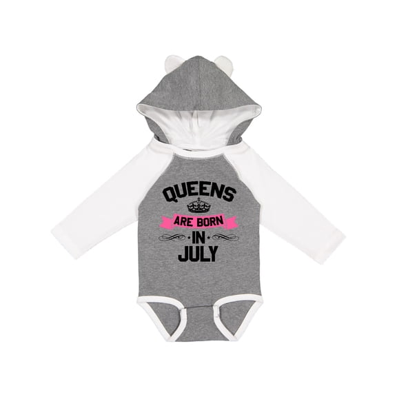 Inktastic Queens Are Born in July Boys or Girls Long Sleeve Baby Bodysuit