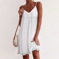 thumbnail image 2 of Women's Lace Mini Dress Casual Sleeveless Summer Beach Fashion Sexy Loose Hem Cute Flowy Comfortable Stylish Trendy Outfit, 2 of 2