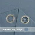 thumbnail image 3 of Linen Blend Textured Grommet Window Curtain Panels for Kitchen Living Room Bedroom Farmhouse Window Treatment Drapes, 37 x 72 Inch, 2 Panels,Blue, 3 of 7