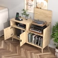 thumbnail image 6 of Record Player Stand, Large Record Player Table Holds Up to 350 Albums, Wood Turntable Stand Vinyl Record Storage Cabinet for Living Room, 6 of 7