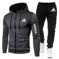 thumbnail image 2 of Nueva ropa deportiva cálida de lana de otoño e invierno de alta calidad para hombre, Sudadera con capucha, pantalones de chándal, traje de dos piezas, ropa deportiva estampada a la moda, 2 of 5