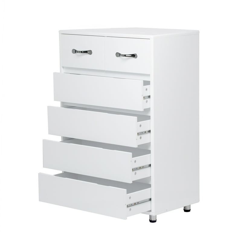 6 Drawer Dresser in Home Heavy Duty MDF Tall Dressers for Bedroom Chest of Drawers Side Table with Metal Legs Vertical Storage Cabinet for Closet