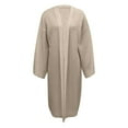 thumbnail image 3 of DuoJiaJ Elegant Long Cardigan Sweater Coat For Fashionable And Autumn And Winter Outerwear Stylish Open Front Knit Jacket Ideal For Casual And Formal Occasions Womens Fashion Beige L, 3 of 3