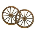 thumbnail image 2 of HGC Steel Rimmed Wooden Wagon Wheel Wall Decor - Set of 2, 2 of 11