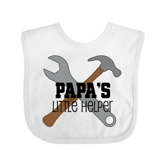 Inktastic Papa's Little Helper Boys Baby Bib