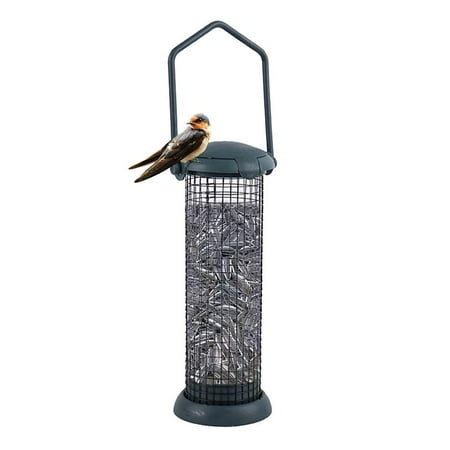 QHUDLV Bird Feeder, Metal Bird Feeder for Bird Lovers, All-Weather Resistant Tube Bird Feeder for Outside, Cardinal Finch Bluebird Hanging Feeder Bird Watching Gifts