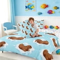 thumbnail image 4 of Manfei Cartoon Walrus Queen Comforter Set for Kids Boys and Girls, Arctic Wildlife Bedding Comforter Set, Stars Reversible 3-Piece, 1 Comforter and 2 Pillowcases, 4 of 6