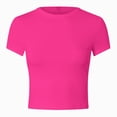 thumbnail image 4 of Towmus Women's Casual Basic Crop Tops Slim Fit Short Sleeve Crew Neck Tight Tees Shirts for Women, 4 of 5