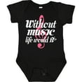thumbnail image 3 of Inktastic Without Music Life Would Be Flat Girls Baby Bodysuit, 3 of 5